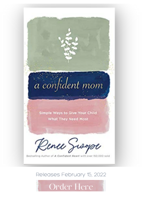 A Confident Mom book cover with release date of February 15, 2022 and a button to order the book.